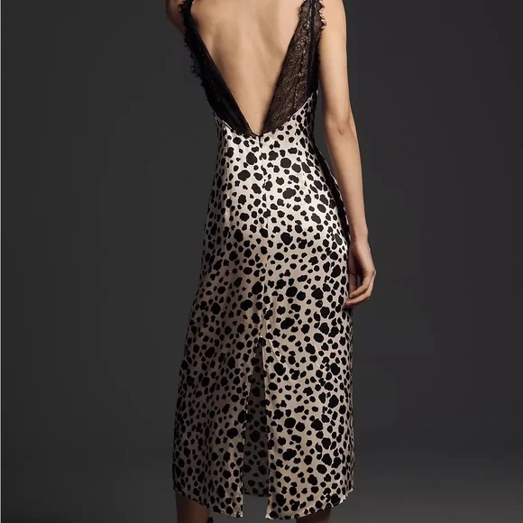 NWT By Anthropologie V-Neck Open-Back Slip Midi Dress Sz S - Picture 10 of 11